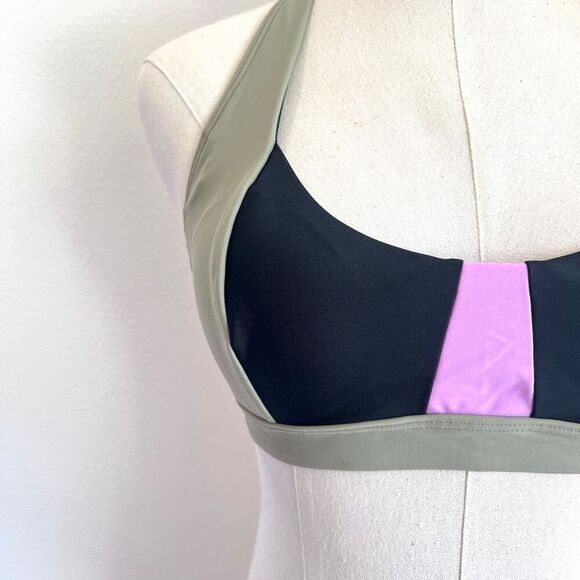 PrAna Tulum Swim Top Colorblock Halter Crisscross Back NWT Size XL - Picture 4 of 12